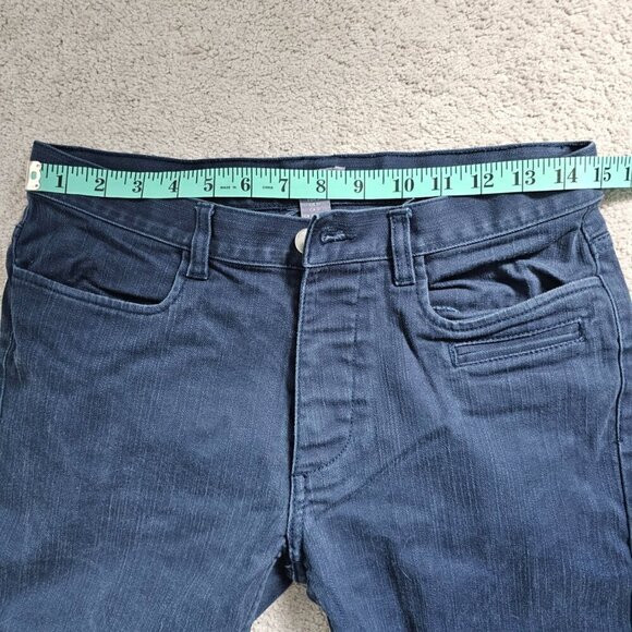 H&M Women's Straight Leg Blue Denim Button Pants, Size 31 - Picture 6 of 11